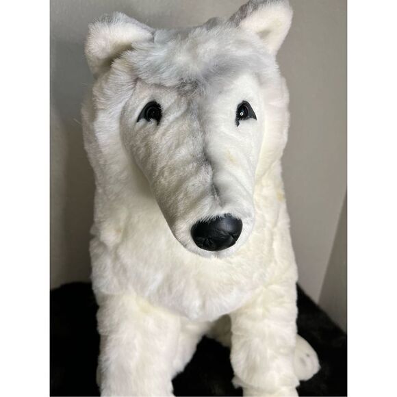 Douglas Canadian Mist white arctic wolf husky 24” realistic plush - Picture 2 of 14
